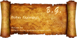 Bohn Gyöngyi névjegykártya