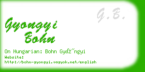 gyongyi bohn business card